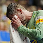 Palicka fick en boll i ansiktet under EM-genrepet. 