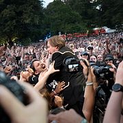 The Hives Pelle Almqvist under uppträdandet på Way Out West i går kväll.