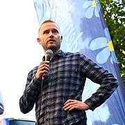 Sverigedemokraternas partiledare Jimmie Åkesson och Henrik Vinge, rättspolitisk talesperson.