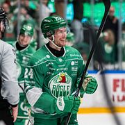 Rögles Mattias Göransson jublar.