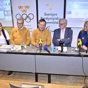 Sveriges Olympiska Kommitté, Sveriges Paralympiska Kommitté och Riksidrottsförbundet på en pressträff.