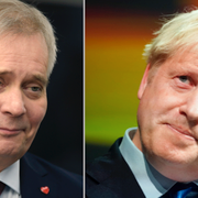 Finlands Antti Rinne och Storbritanniens Boris Johnson.