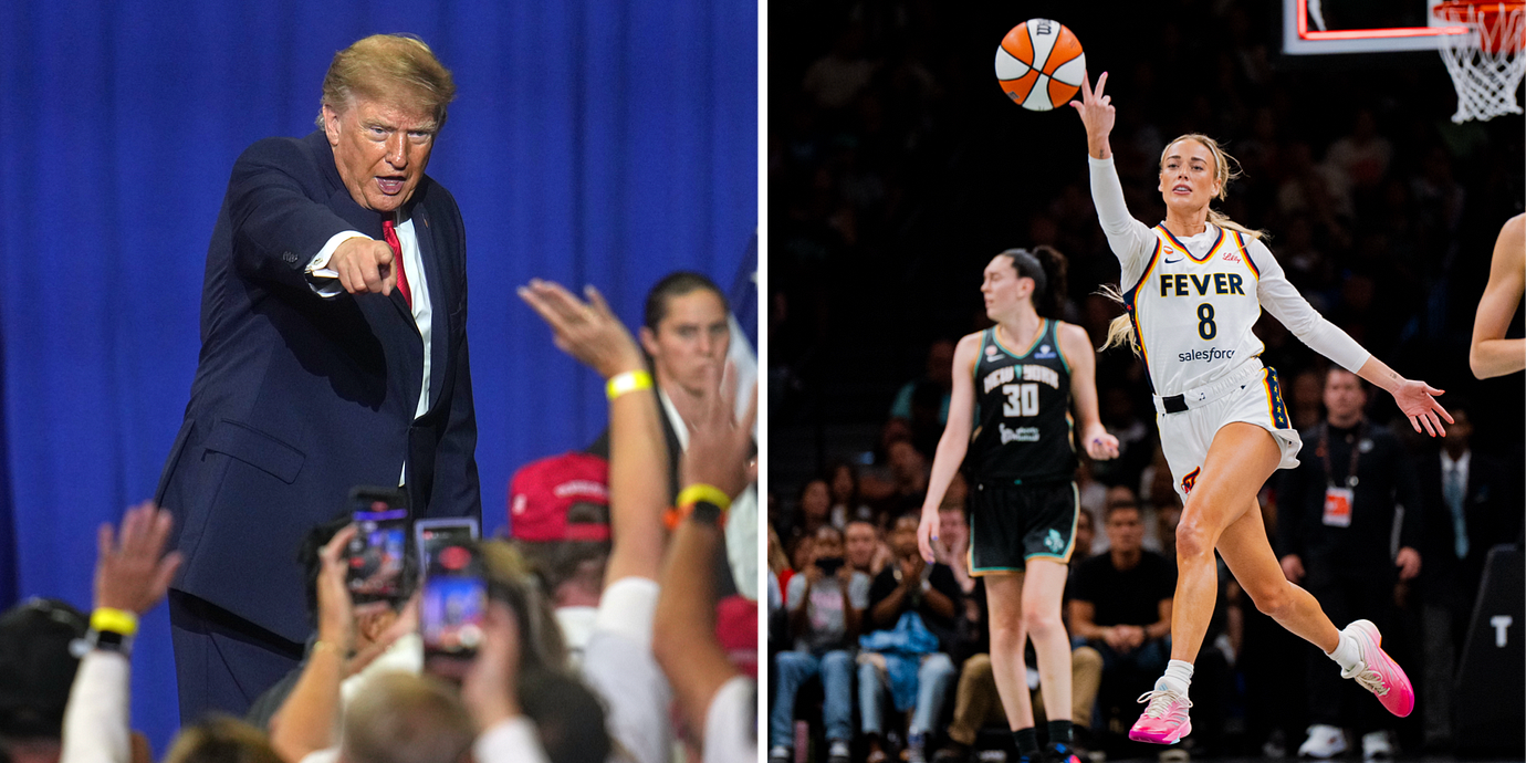 Donald Trump och WNBA-stjärnan Sophie Cunningham.
