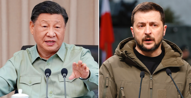 Xi Jinping och Volodymyr Zelenskyj. TT