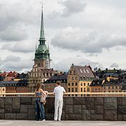 Utsikt från övre torget vid nya Slussenterminalen.