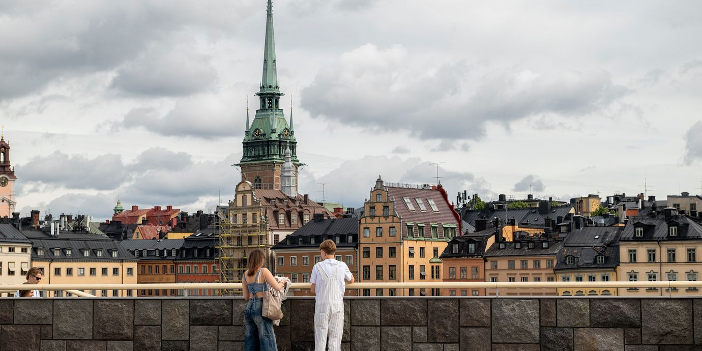 Utsikt från övre torget vid nya Slussenterminalen.
