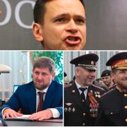 Uppe: Ilja Jasjin på tisdagen. Nere, vänster: Putin och Kadyrov i möte. Höger: Kadyrov hemma i Grozny.