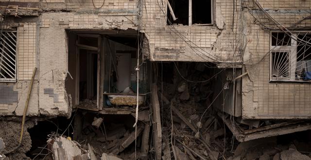 Förstört hus i Charkiv, Ukraina.  Felipe Dana / AP