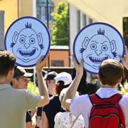 Tyst protest under Almedalsveckan i Visby i somras. 