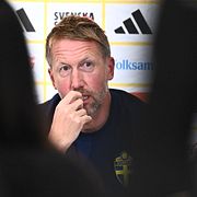 Sveriges förbundskapten Graham Potter under en pressträff på Scandic Park när herrlandslaget samlas i Stockholm inför gruppspelet i Nations League.
Foto: Claudio Bresciani / TT / Kod 10090