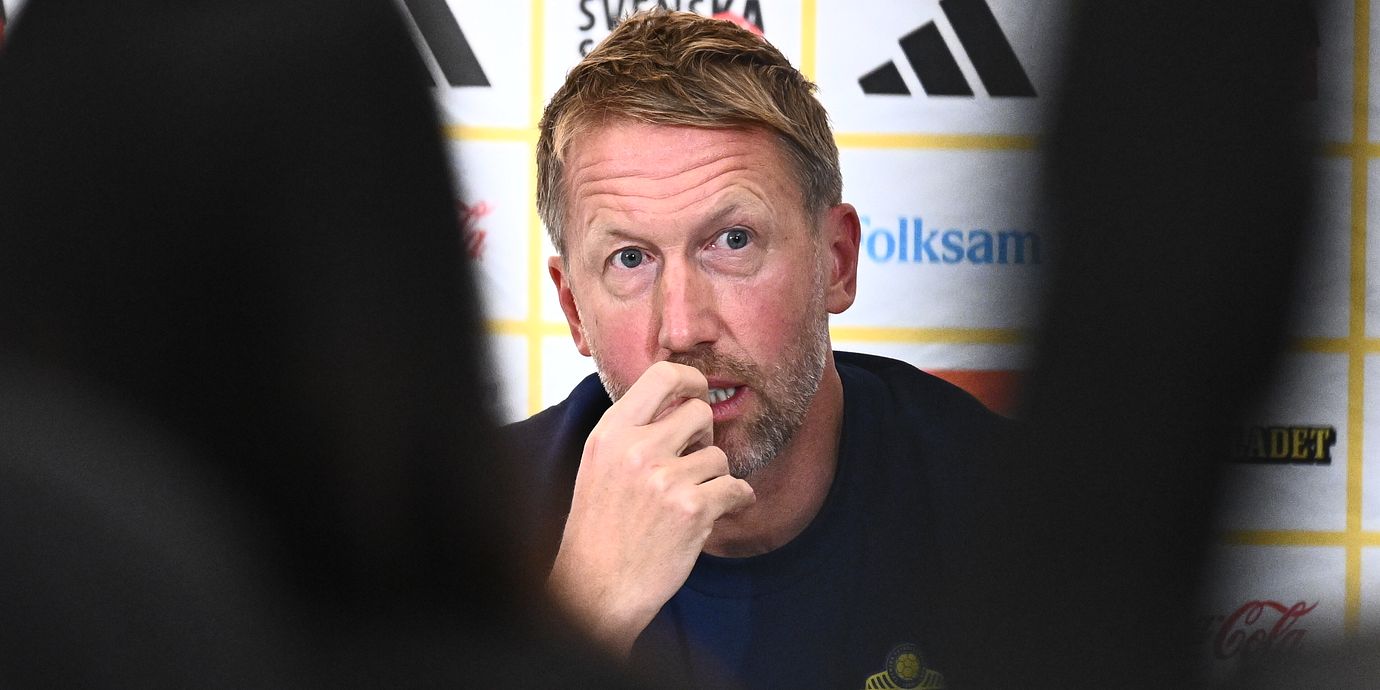 Sveriges förbundskapten Graham Potter under en pressträff på Scandic Park när herrlandslaget samlas i Stockholm inför gruppspelet i Nations League.
Foto: Claudio Bresciani / TT / Kod 10090