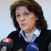 Polisområdeschef Anne Asp vid polisens pressträff på tisdagen med anledning av skottlossningen i stadsdelen Hageby i Norrköping.