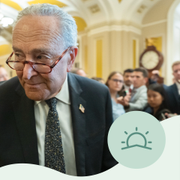 Chuck Schumer i samband med maratonomröstningen.