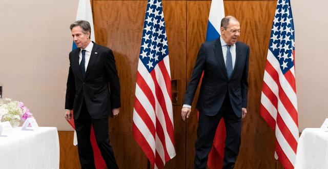 USA:s utrikesminister Blinken med sin ryske motsvarighet Lavrov, arkivbild.  Alex Brandon / AP