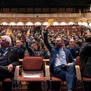 KD voterar under rikstinget i Umeå.