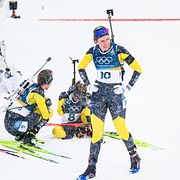 Hanna Öberg, Anna Magnusson och Elvira Öberg efter målgång