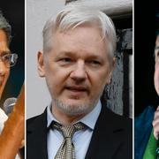 Högerkandidaten Guillermo Lasso, Julian Assange 