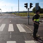Polisavspärrning vid Torslanda juni 2015. 