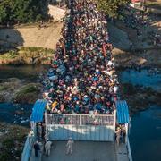 Haitiska migranter vid dominikanska gränsen.