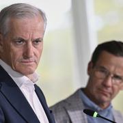 Jonas Gahr Støre och Ulf Kristersson under toppmötet, där även Finlands Petteri Orpo medverkade.