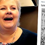 Erna Solberg publicerade en bild på ett troll som en kommentar till Bildt-konstverket.