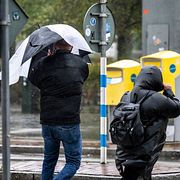 Arkivbild från ett stort regnväder i Malmö.