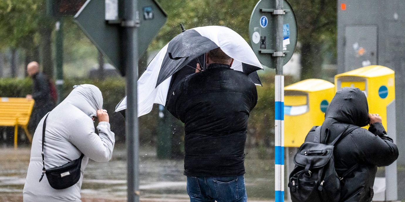 Arkivbild från ett stort regnväder i Malmö.