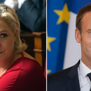 Le Pen (t v), Macron (t h).