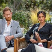 Harry och Meghan under intervjun med Oprah. 