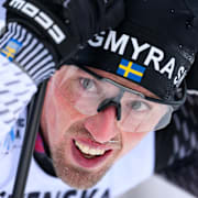 Calle Halfvarsson efter ett lopp i slutet av november.