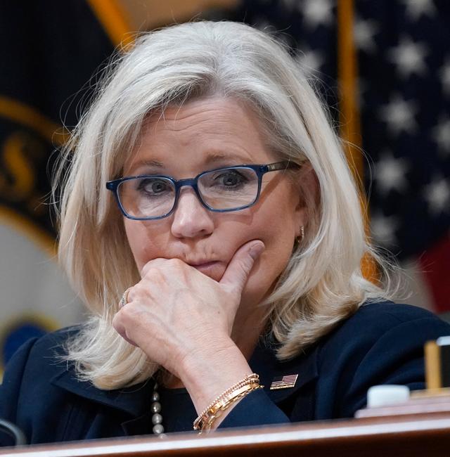 Vice Chair Liz Cheney, R-Wyo., listens as the House select committee investigating the Jan. 6, 2021 attack on the Capitol holds a hearing at the Capitol in Washington, June 16, 2022. J. Scott Applewhite / AP