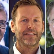 Jacob Wallenberg, Johan Dennelind och Christer Gardell. Arkivbilder.