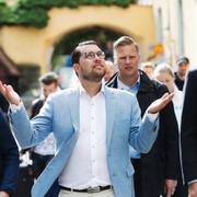  Sverigedemokraternas partiledare Jimmie Åkesson i Almedalen 2019. 