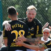 AIK:s Ioannis Pittas och John Guidetti 