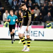 Alexander Milosevic (K) under måndagens fotbollsmatch i allsvenskan mellan IFK Norrköping och AIK.