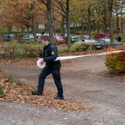Polisavspärrning vid brottsplatsen