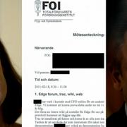 Karin Enström (M) och FOI-chefen Jan-Olof Lind.