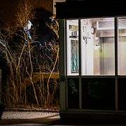 Polisens tekniker på plats i Bagarmossen i södra Stockholm.