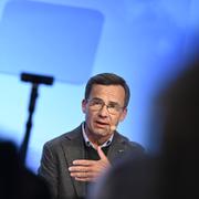 Statsminister Ulf Kristersson talar under Folk och försvars rikskonferens i Sälen. 