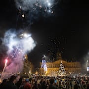 Fyrverkerier i Amsterdam på nyårsdagen 2021.