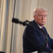 Arkivbild på Benjamin Netanyahu och Donald Trump.