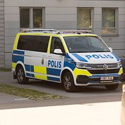 Polisen efter knivattacken i  Helsingborg.