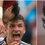 Pepe la huvudet mot Thomas Müllers huvud – och fick rött kort.