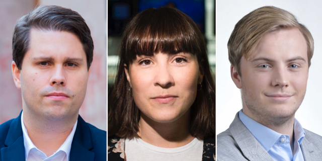 Nicklas Andersson, Emma Hedlin och Albin Kjellberg.  Pressbilder