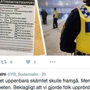 Faksimil från YB Södermalms Twitter-konto.