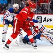 Detroit Red Wings Patrick Kane och Edmonton Oilers Mattias Ekholm.