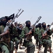 Arkivbild på al-Shabaab-krigare söder om Mogadishu.