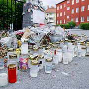 Minnesplats i Uppsala efter trippelmordet.