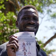 Bobi Wine röstar i Kampala 15 januari