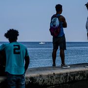 Arkivbild: Kustbevakningens fartyg syns från Havanna, Kuba den 12 december 2022. 